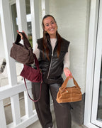 Suède tas middel - Cognac