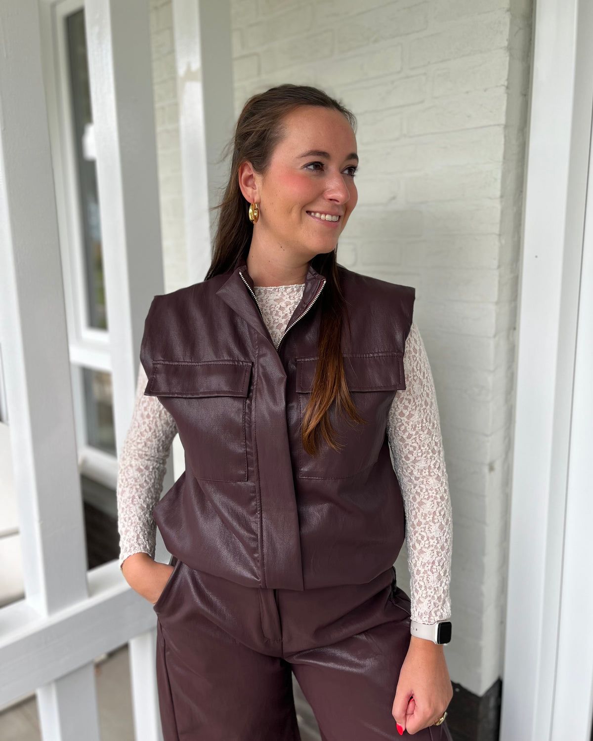 Bobby PU bodywarmer                         - Bordeaux