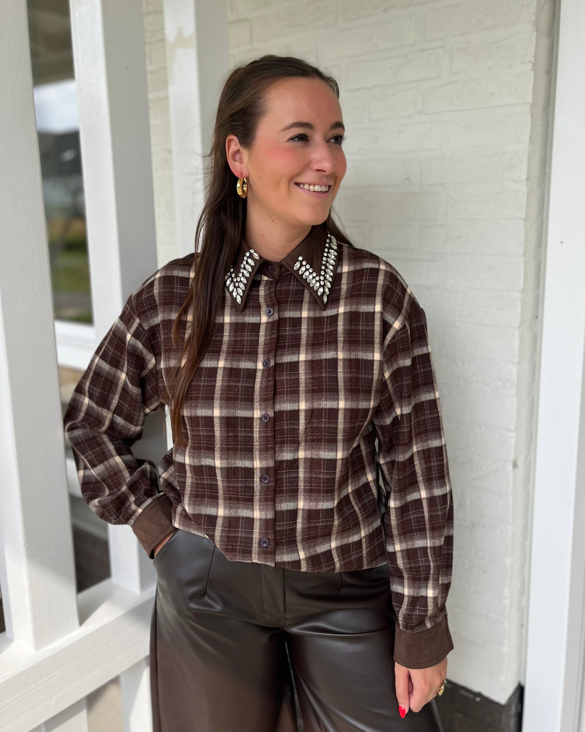 Julie blouse - Bruin