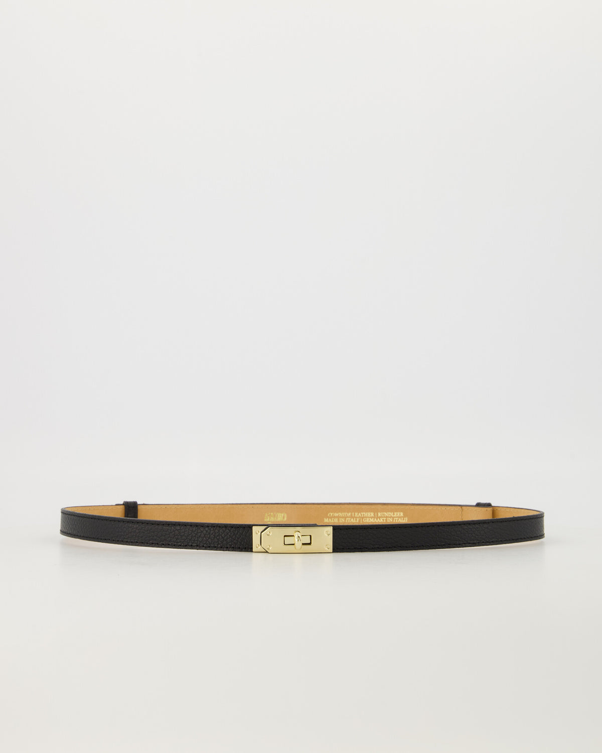 Leren riem small - Zwart