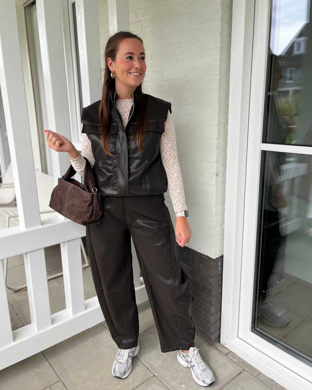 Bobby PU bodywarmer - Donkerbruin