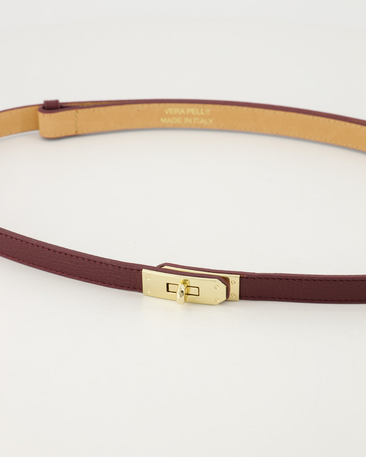 Leren riem small - Bordeaux