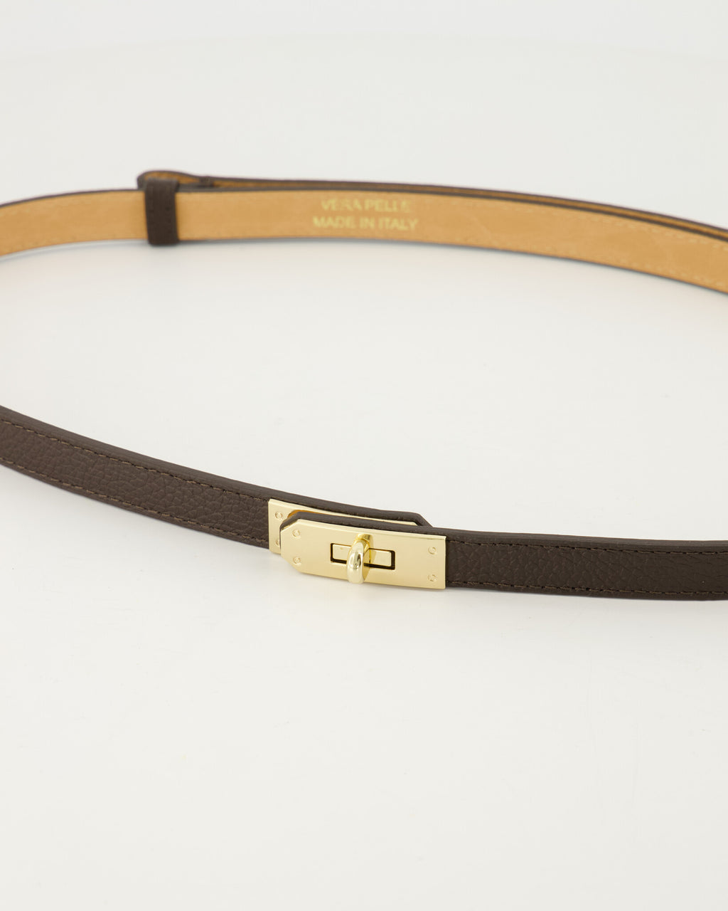 Leren riem small - Donkerbruin