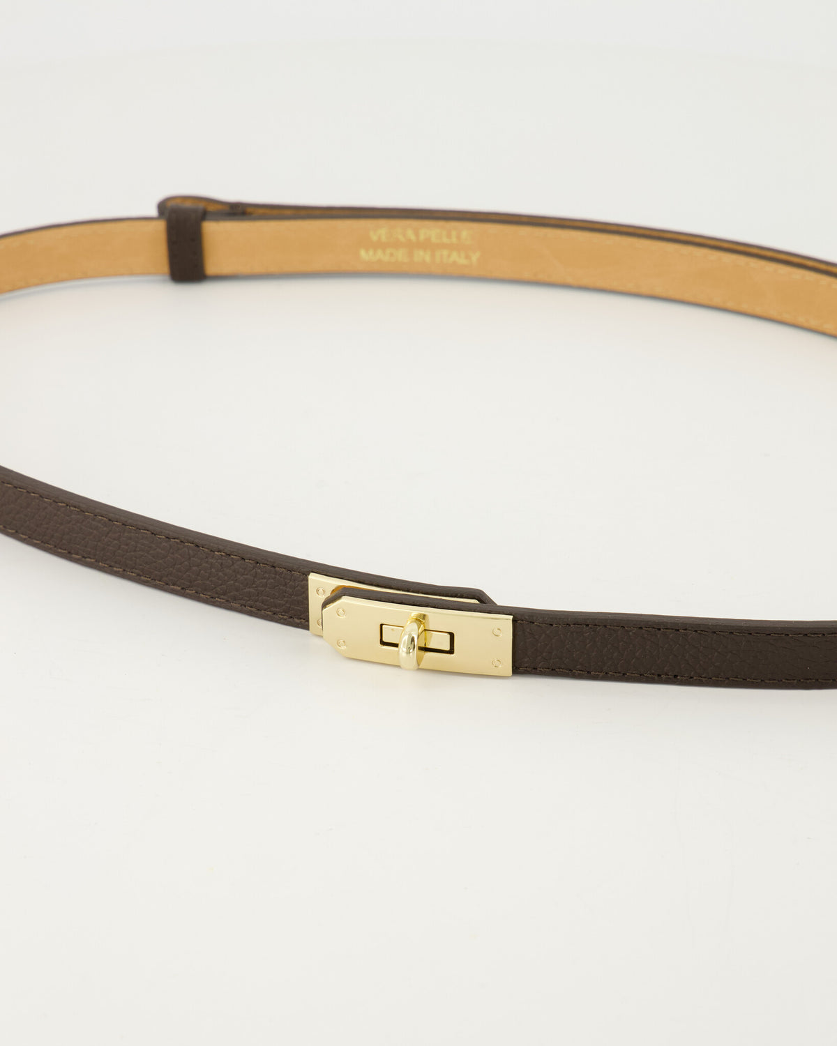 Leren riem small - Donkerbruin