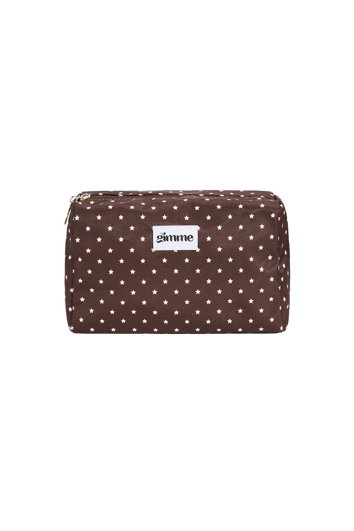 Make-up tas - Donkerbruin/lichtroze ster