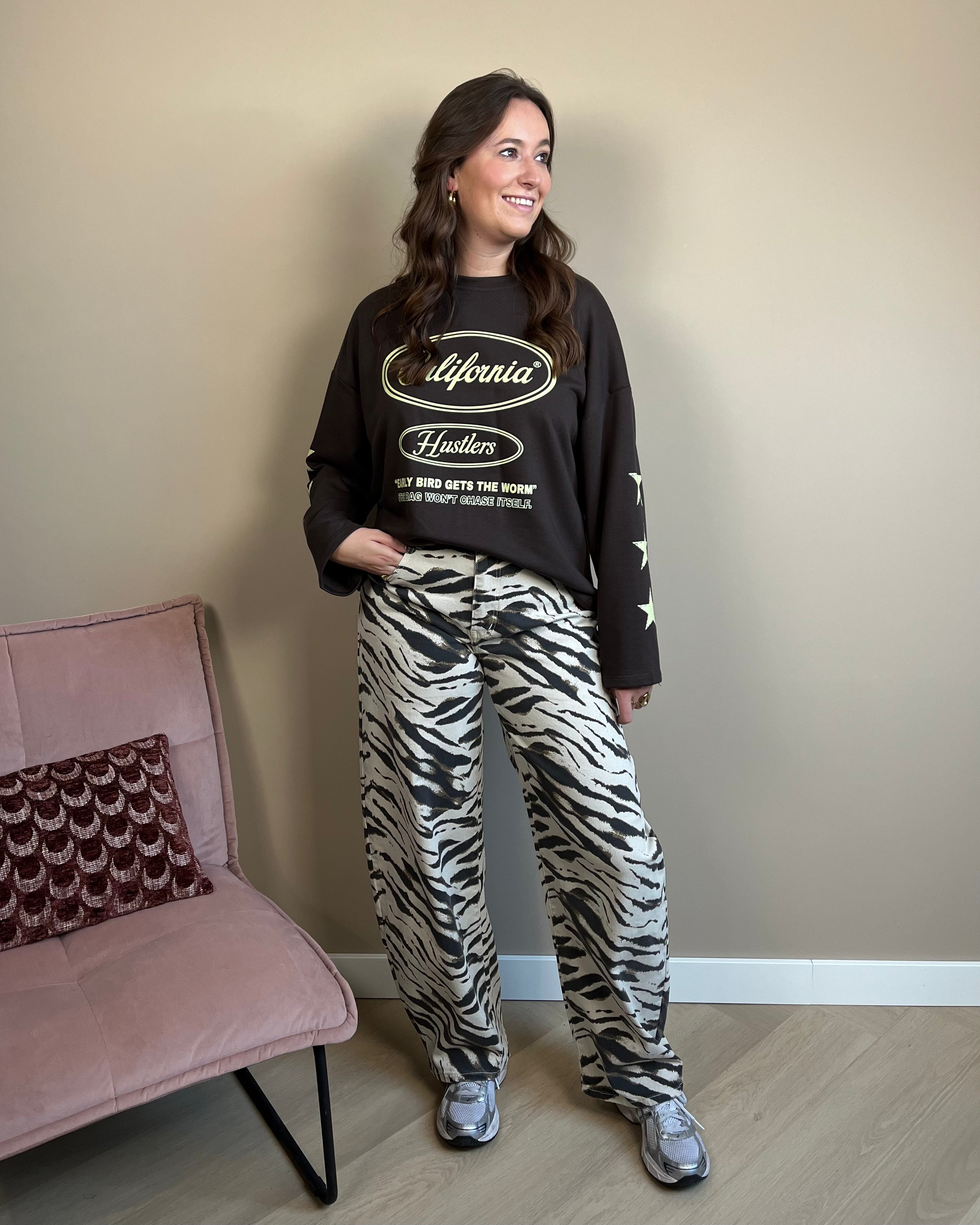 Tess sweater - Bruin/pistache