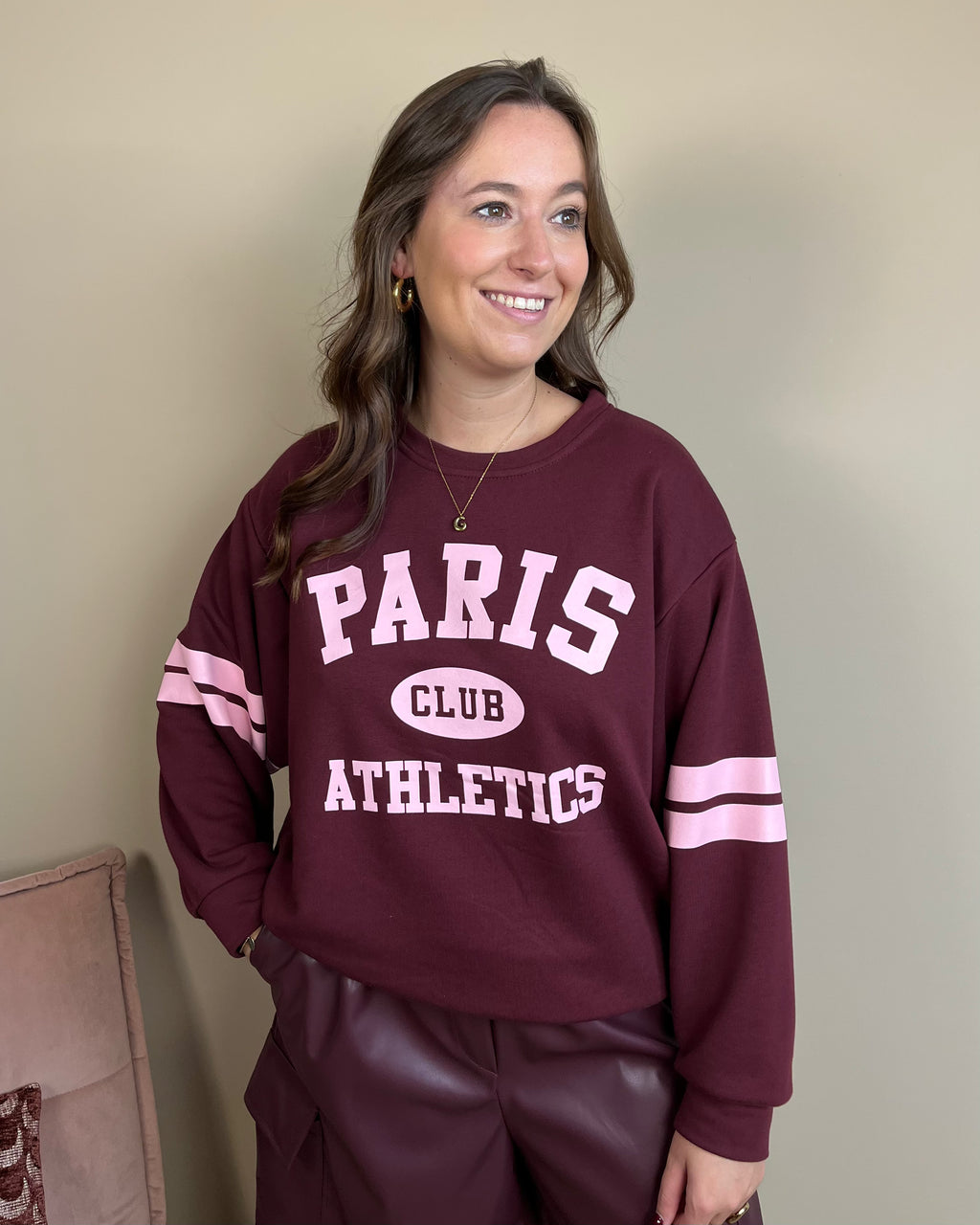 Paris sweater - Bordeaux/roze