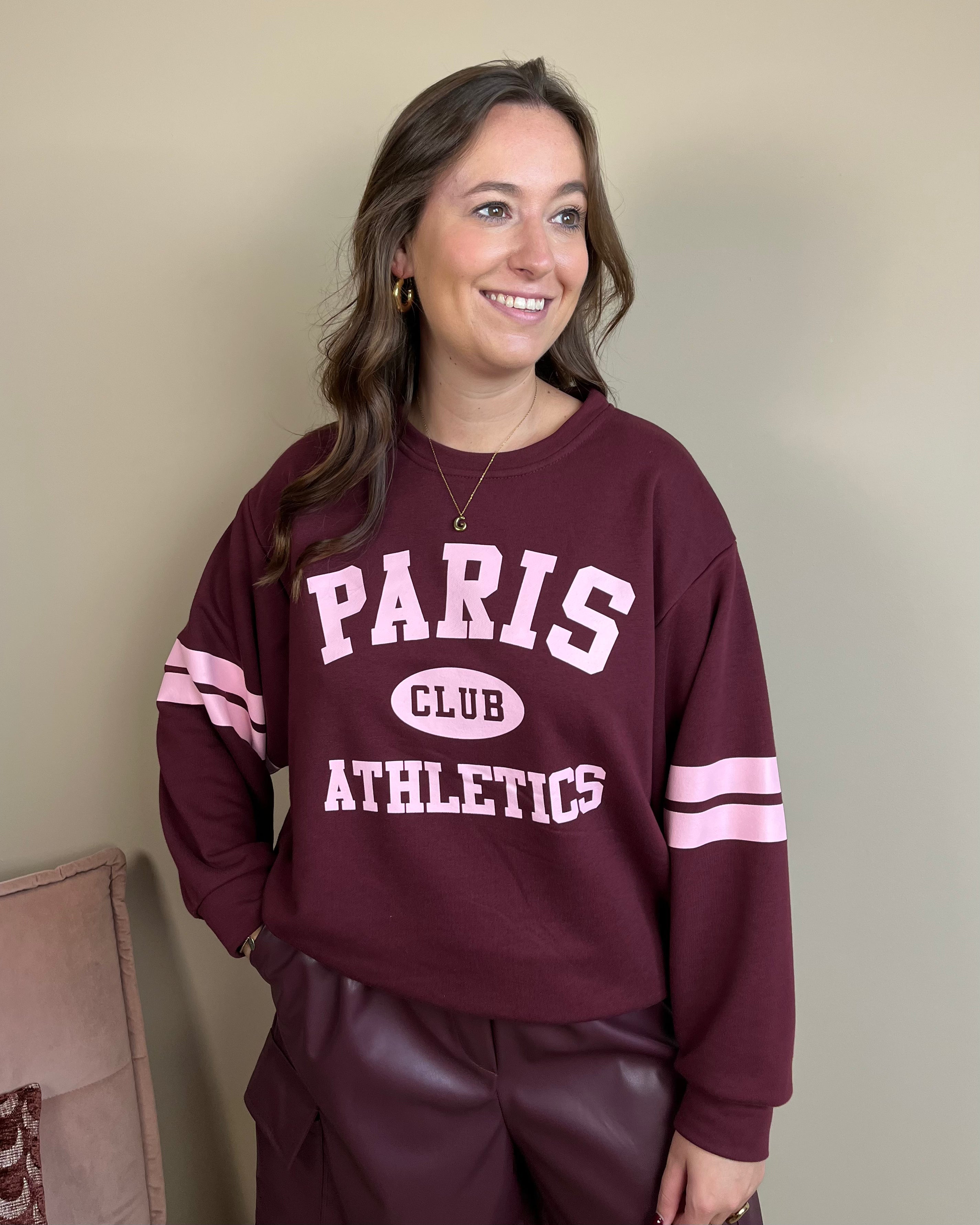 Paris sweater - Bordeaux/roze