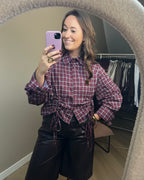 Fien blouse - Bordeaux geruit