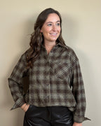 Saar blouse - Bruin geruit
