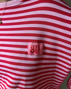 Gestreepte longsleeve Amour - roze/rood