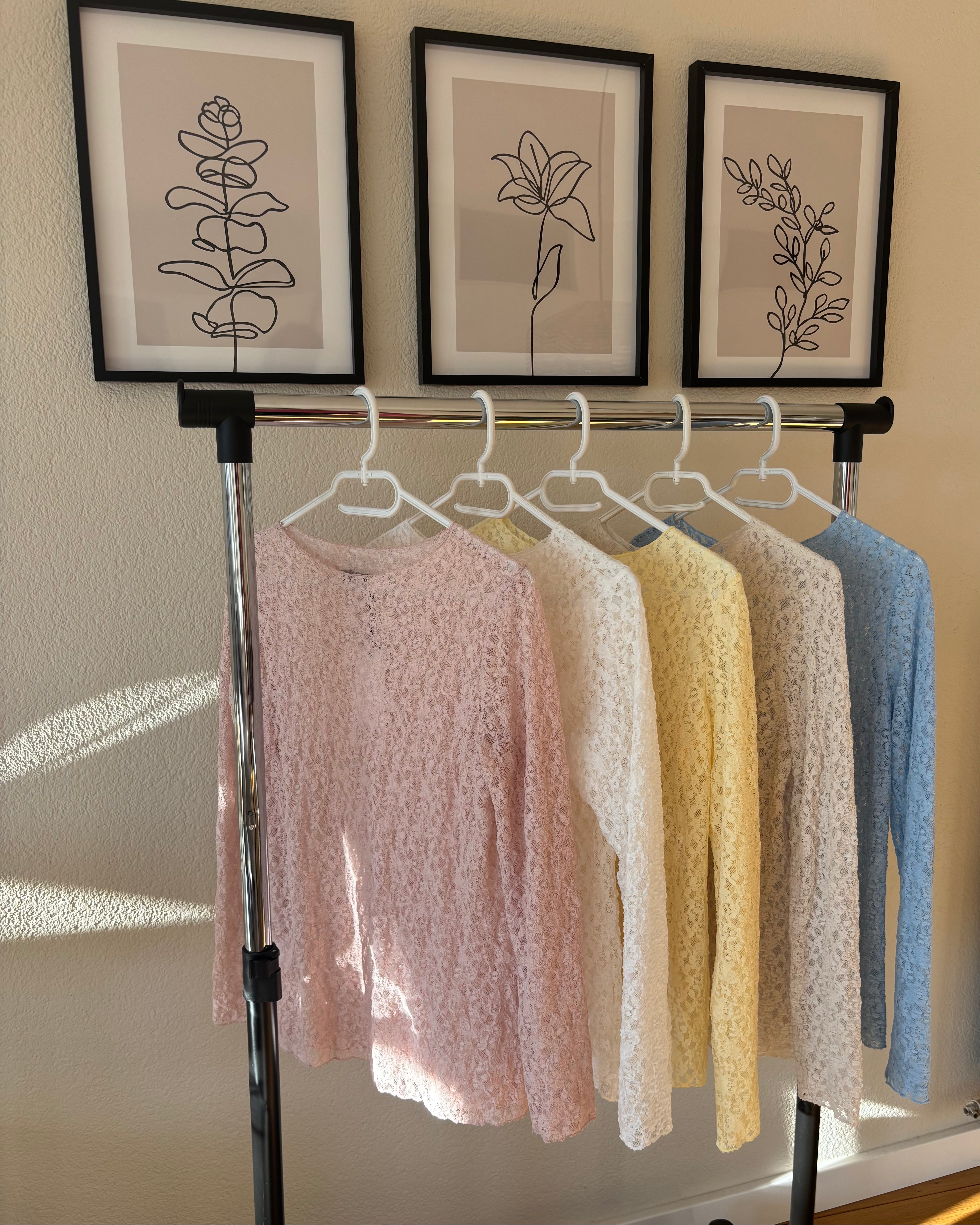 Kanten top - Beige