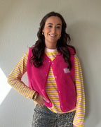 Gestreepte longsleeve - geel/roze
