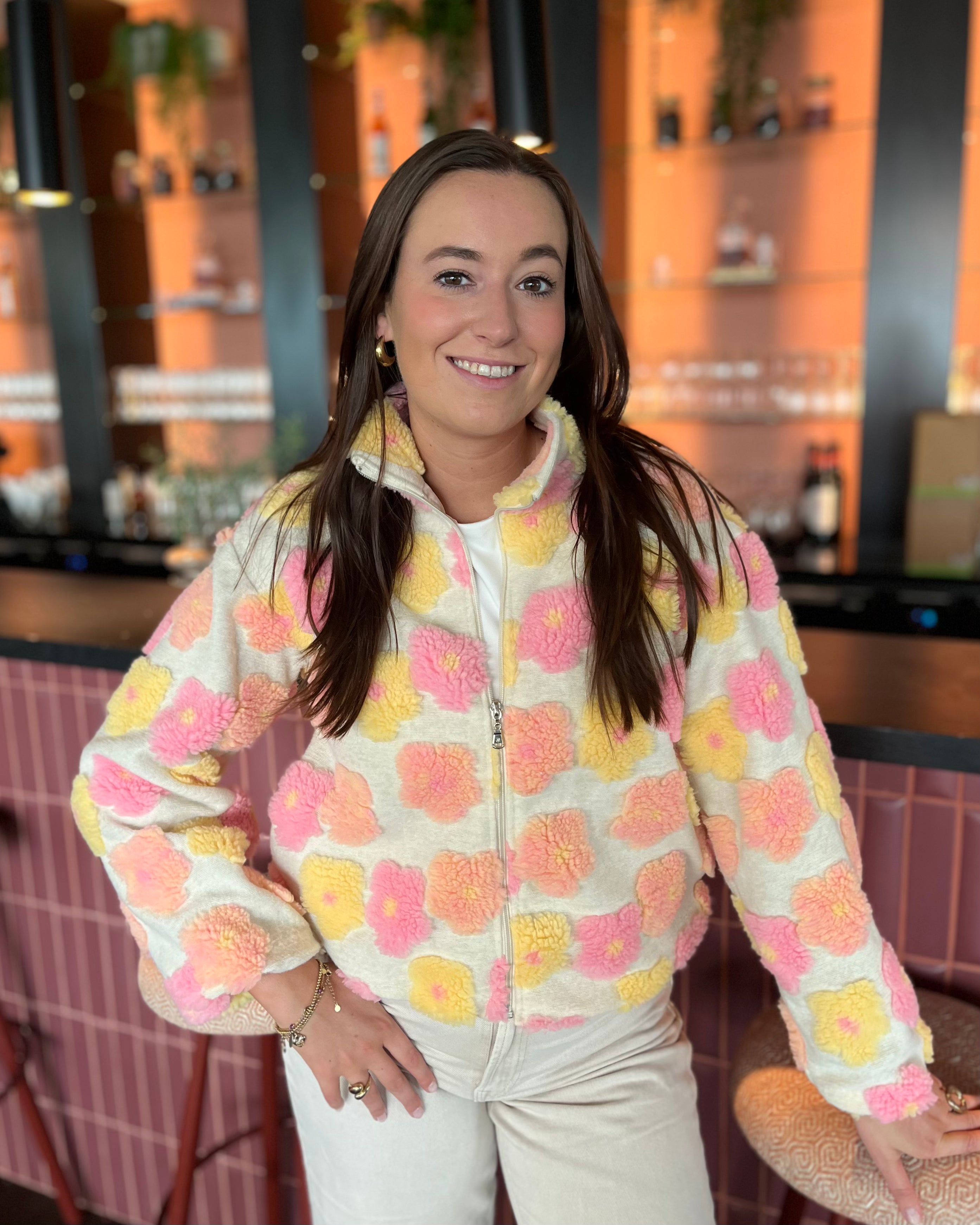 Flower jacket - Roze/Geel