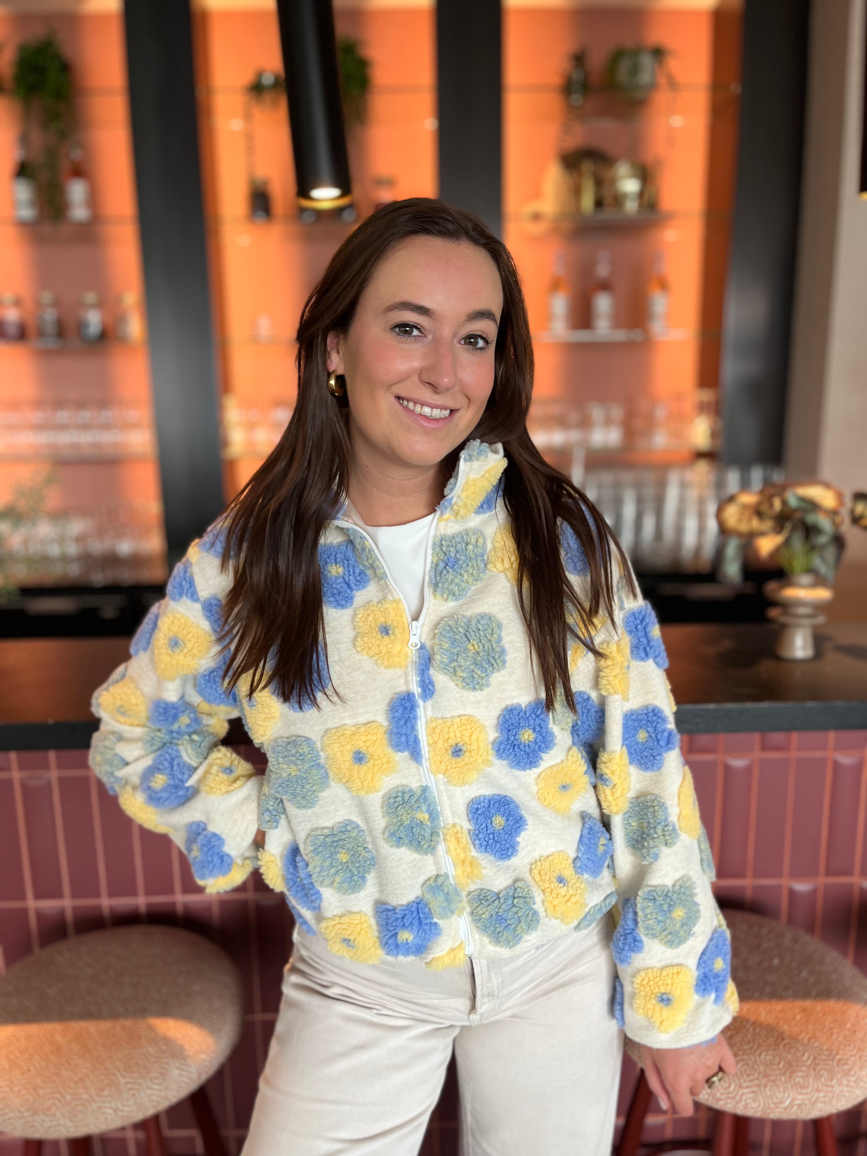 Flower jacket - Blauw/geel