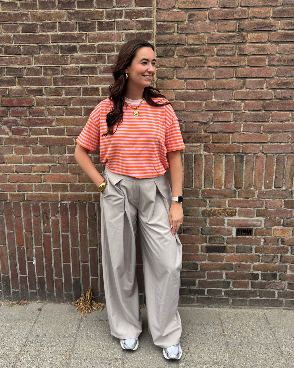 Plooien pantalon - Taupe