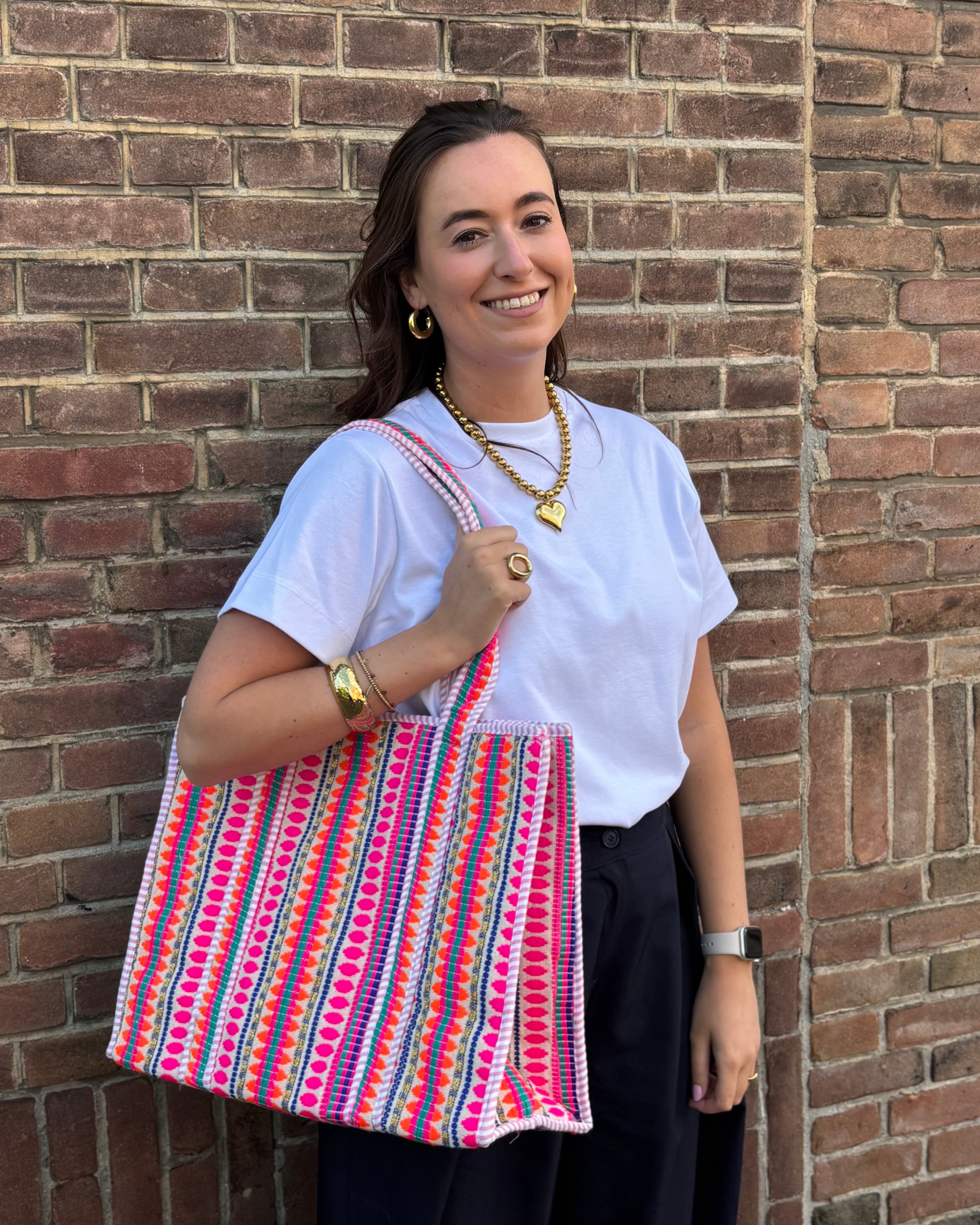 Ibiza shopper - multi roze