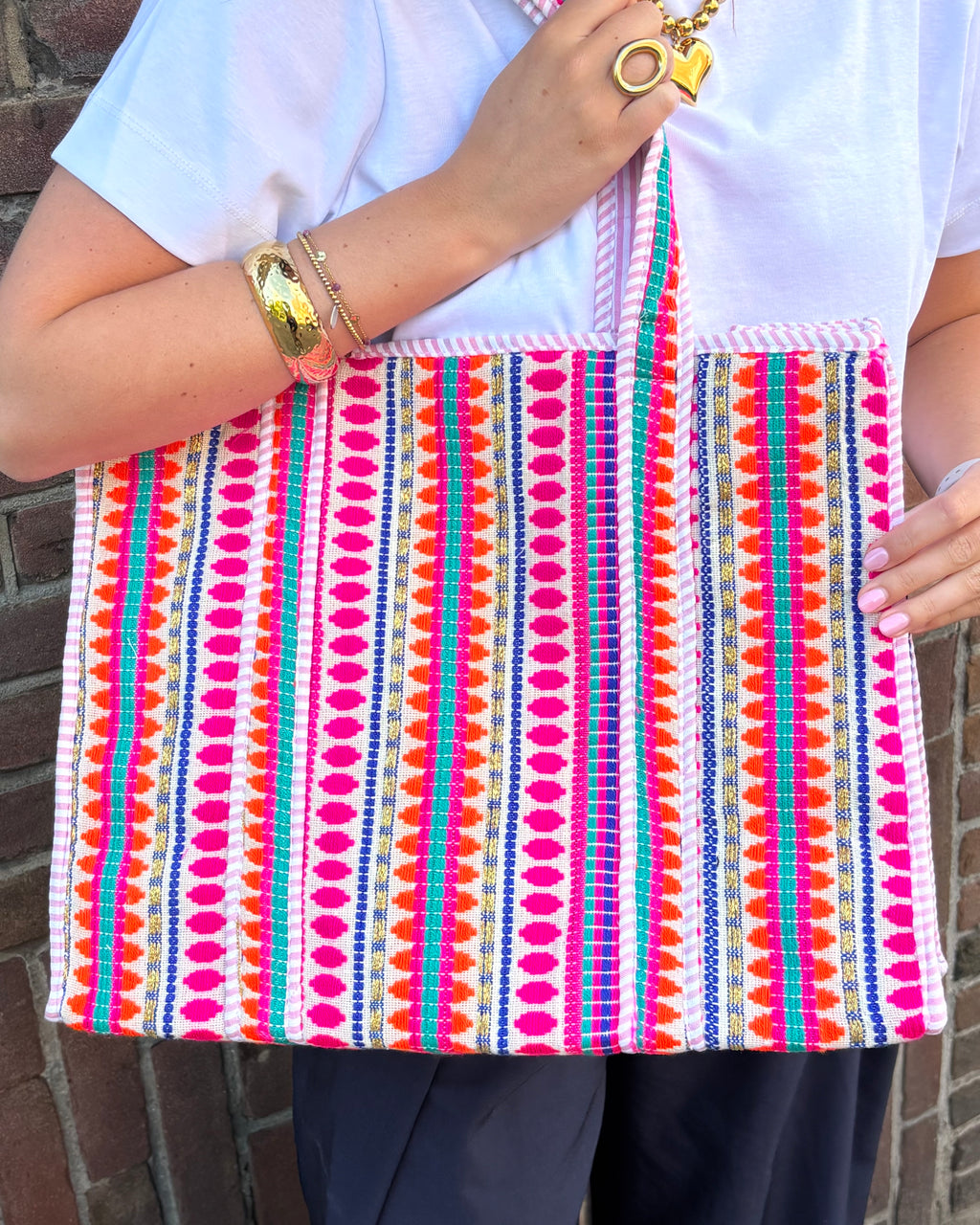 Ibiza shopper - multi roze