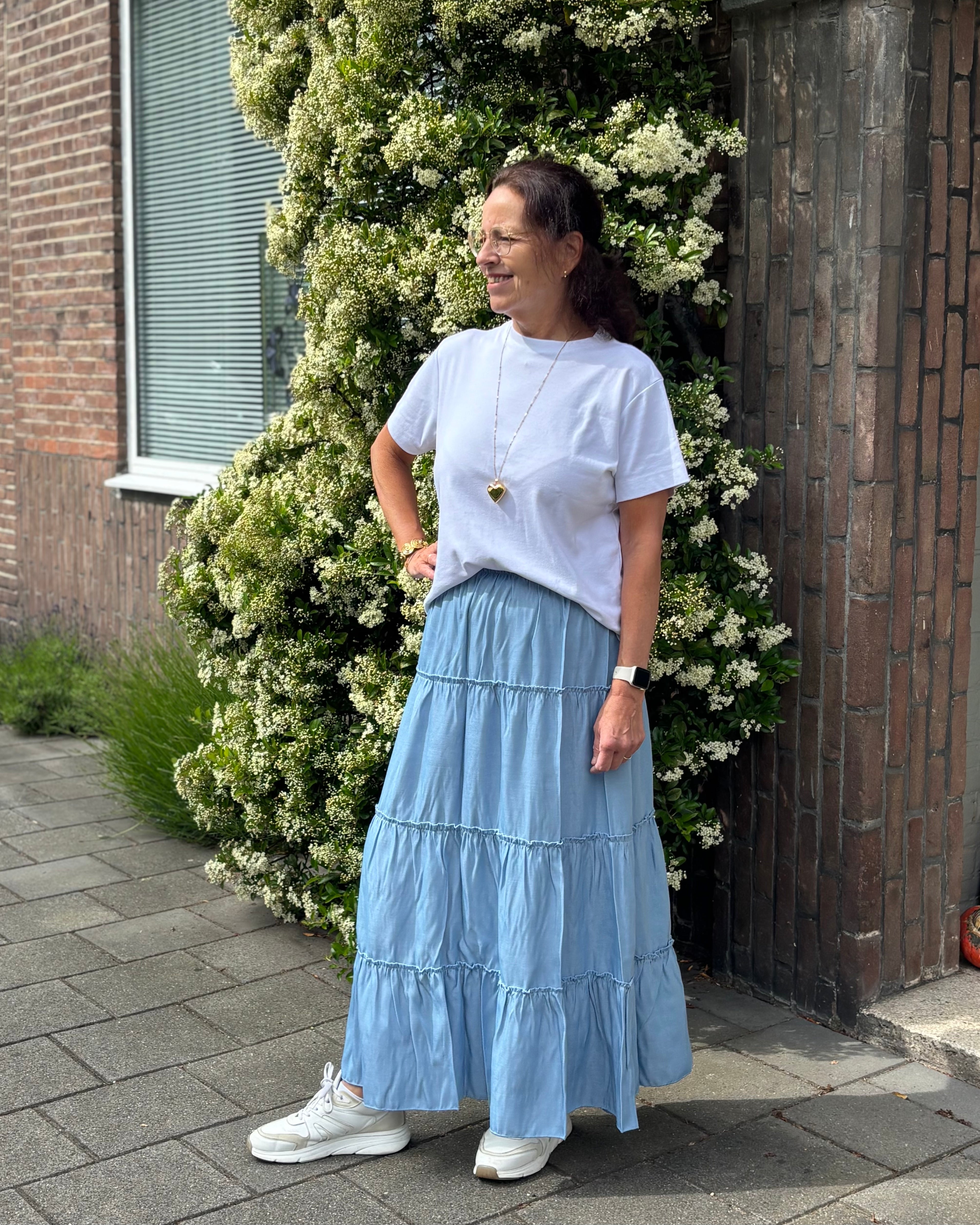 Vera maxi rok - jeans blauw