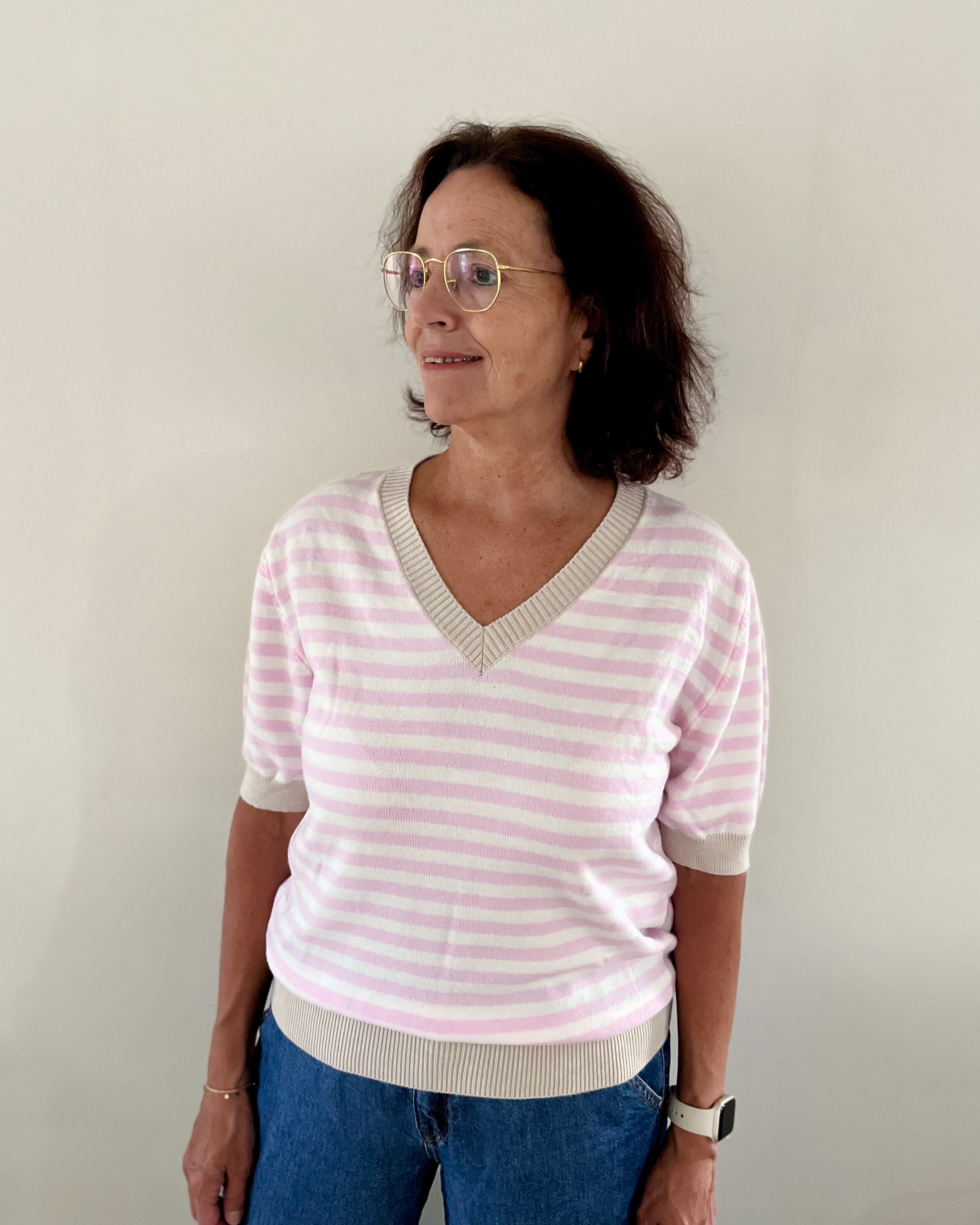 Mieke top - roze/beige