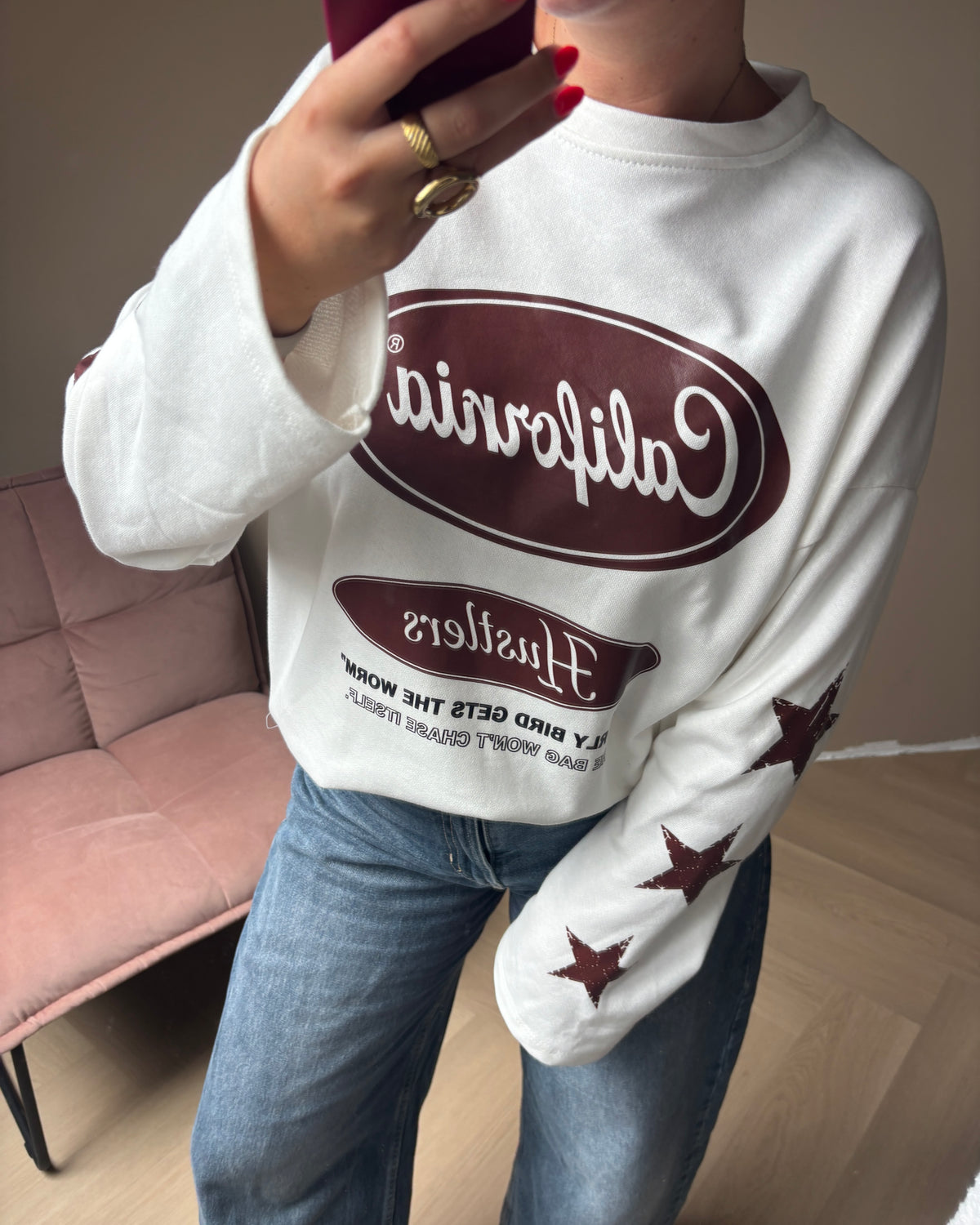 Tess sweater - offwhite/bruin