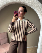 Liva trui - Bruin/beige