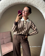 Liva trui - Bruin/beige