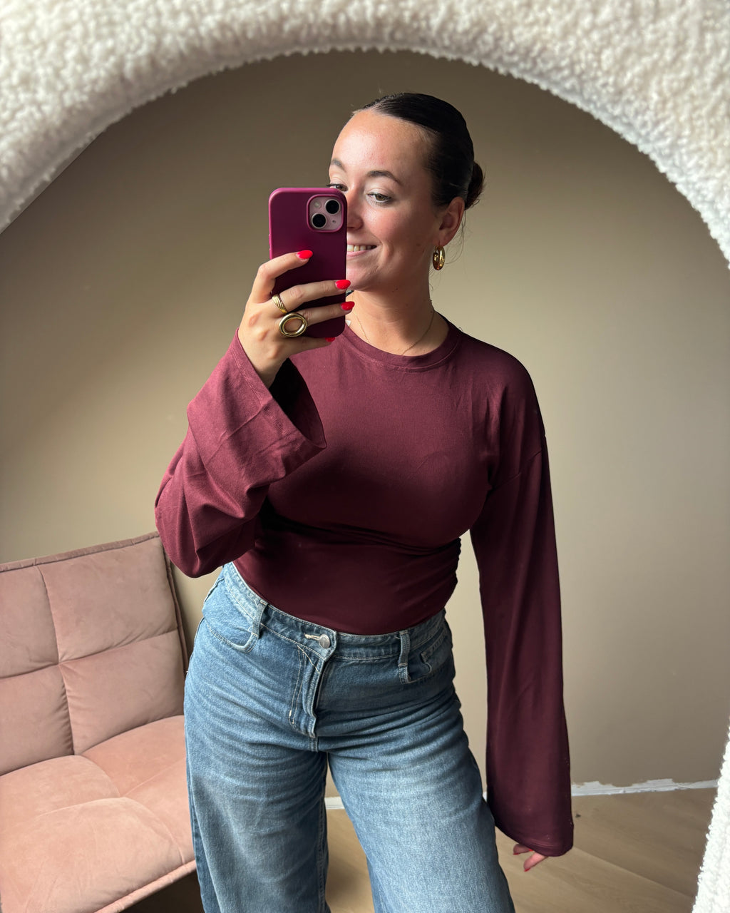 Liz top - bordeaux