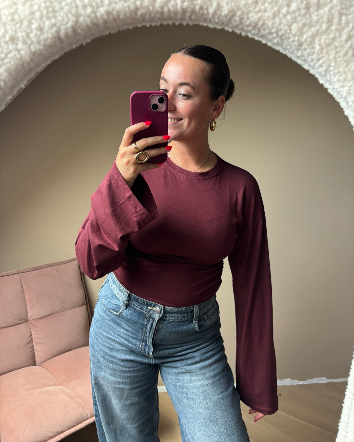 Liz top - bordeaux