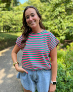 Yanna t-shirt - groen/roze
