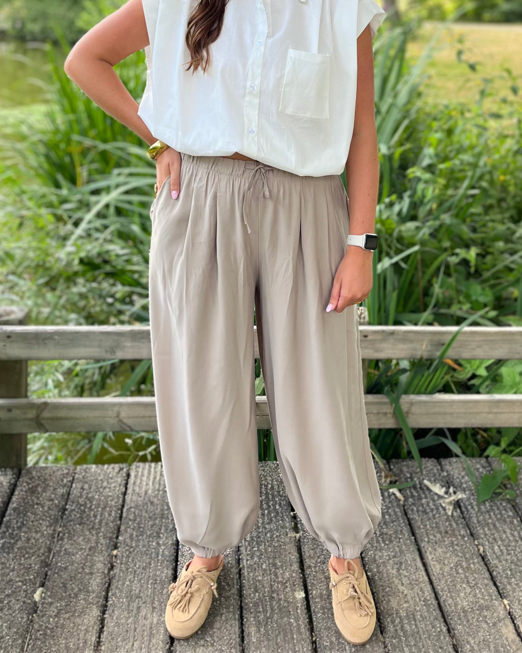 Sara ballonbroek - Taupe