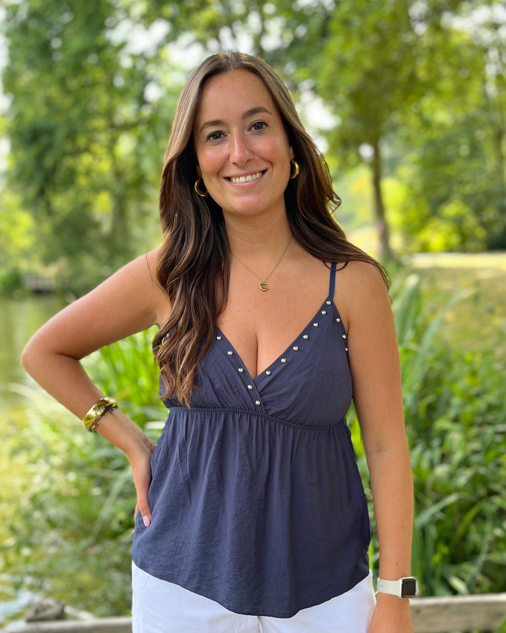 Lisa top studs - Navy