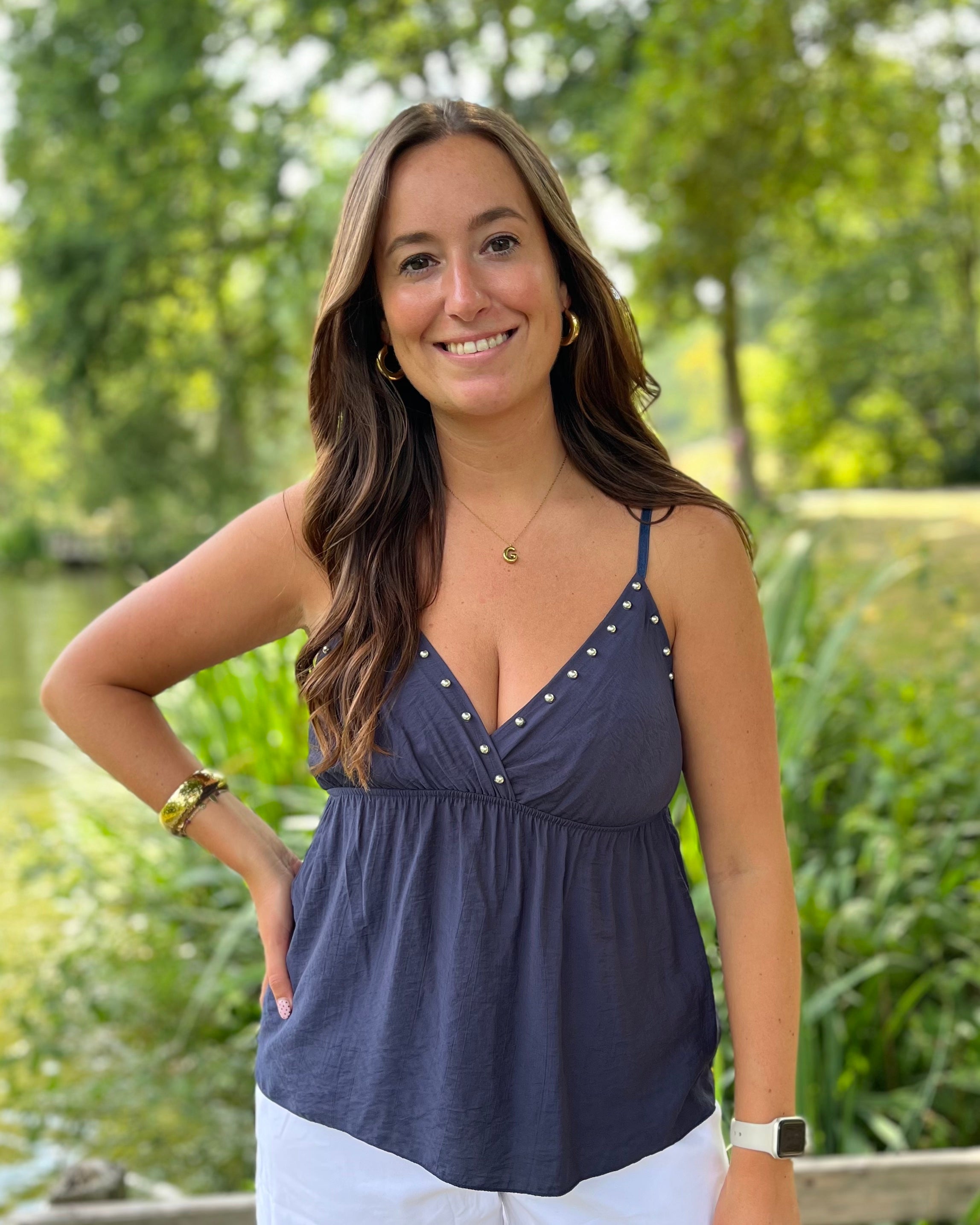 Lisa top studs - Navy