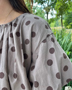Manon top - Taupe/donkerbruin